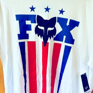 NWT Men’s Fox Men's Patriotic Red, White, and Blue Tee